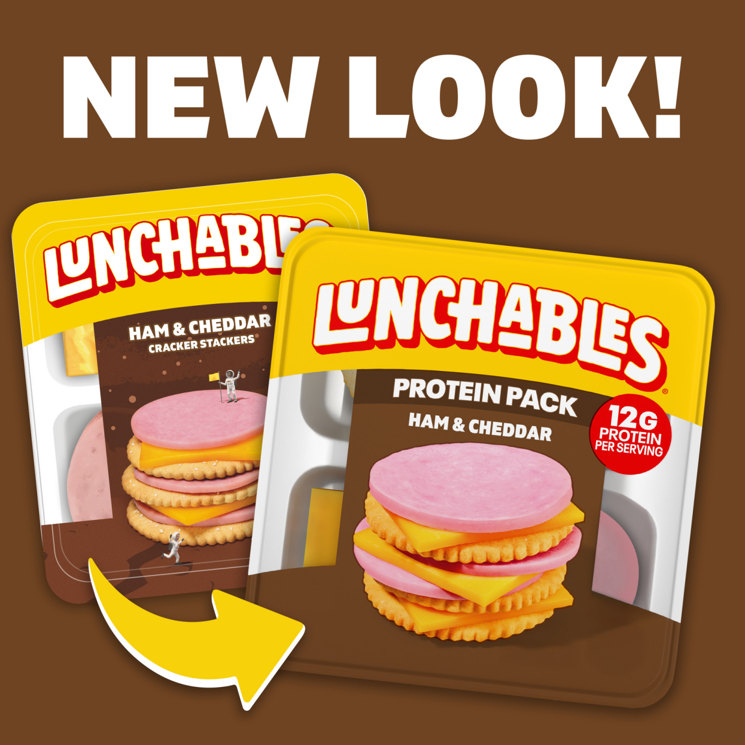 slide 6 of 8, Lunchables Ham & Cheddar Cracker Stackers Snack Kit, 3.2 oz Tray, 3.2 oz