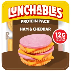 Lunchables Ham & Cheddar Cracker Stackers Snack Kit, 3.2 oz Tray