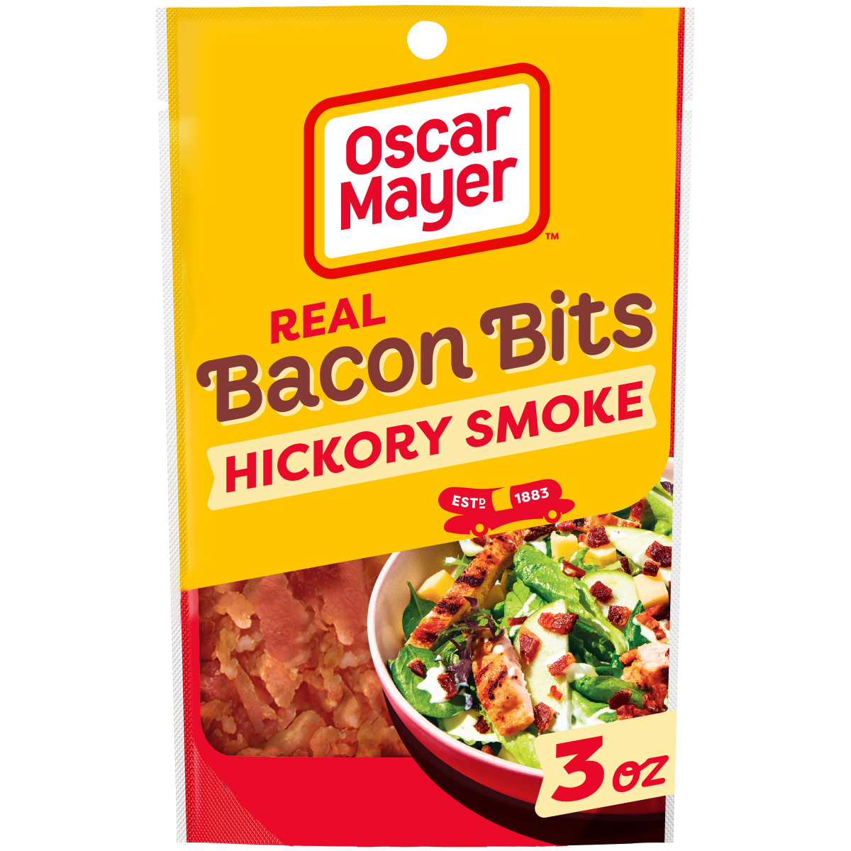 slide 1 of 29, Oscar Mayer Real Bacon Bits, 3 oz Bag, 0.5-1 cup, 3 oz