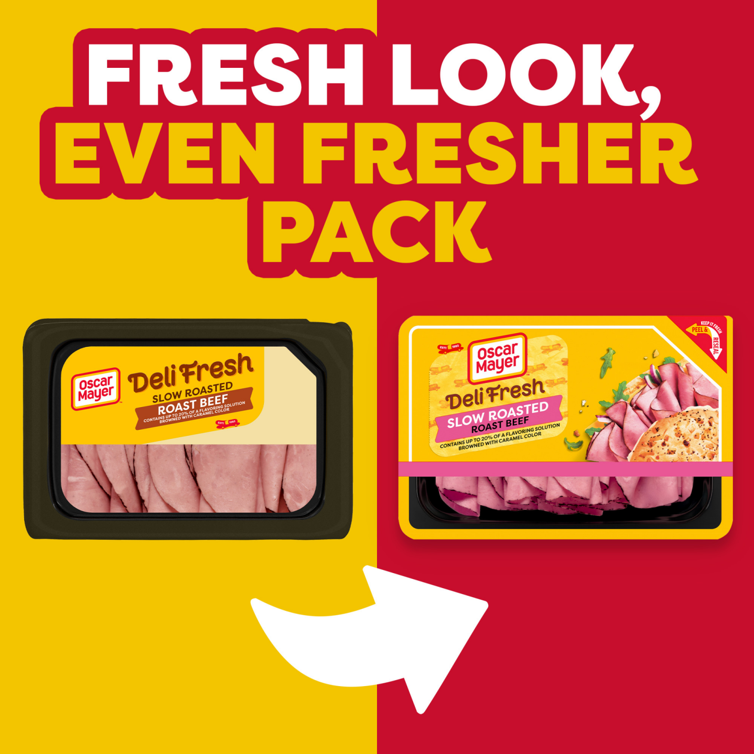 slide 6 of 8, Oscar Mayer Deli Fresh Slow Roasted Roast Beef Deli Lunch Meat, 7 oz Package, 7 oz