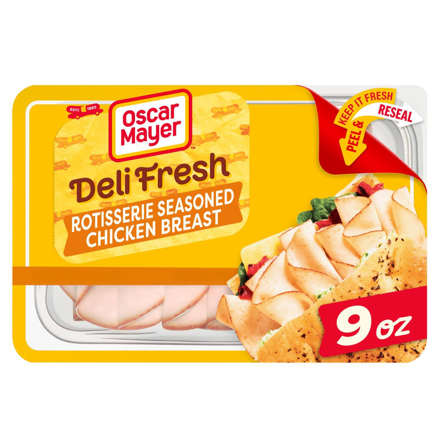 slide 1 of 8, Oscar Mayer Deli Fresh Rotisserie Seasoned Chicken Breast, 9 Oz Pack, 9 oz