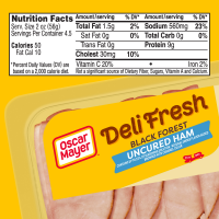 slide 3 of 29, Oscar Mayer Deli Fresh Black Forest Uncured Ham Sliced Lunch Meat, 9 oz. Tray, 9 oz