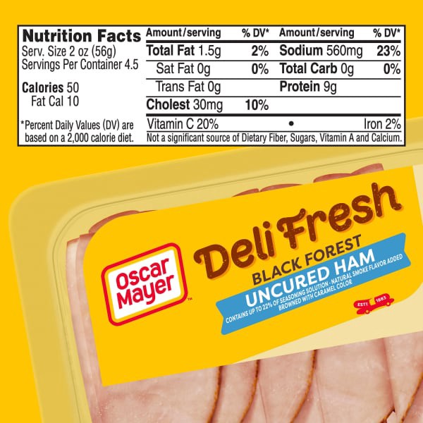 slide 4 of 29, Oscar Mayer Deli Fresh Black Forest Uncured Ham Sliced Lunch Meat Tray, 9 oz
