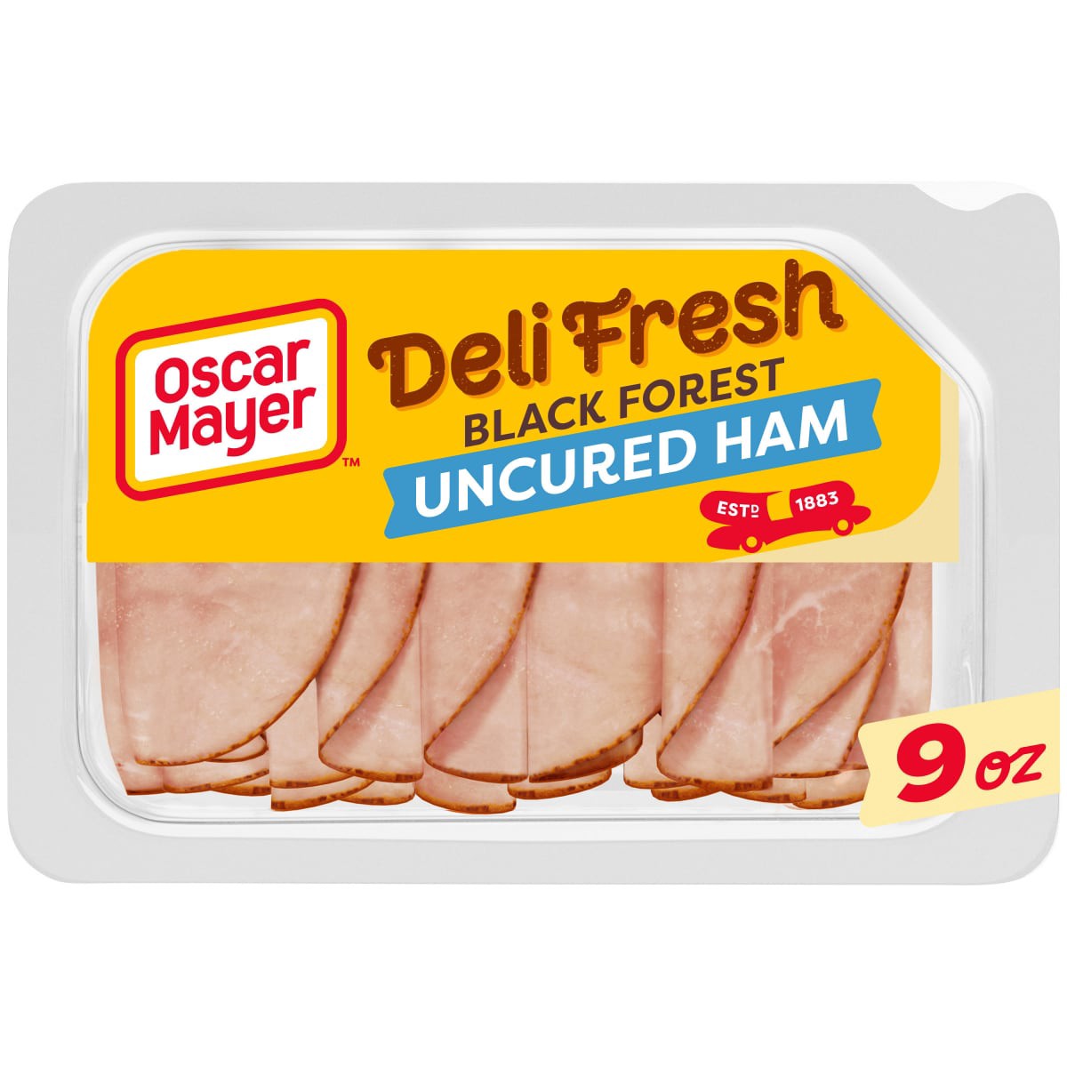 slide 1 of 29, Oscar Mayer Deli Fresh Black Forest Uncured Ham Sliced Lunch Meat Tray, 9 oz