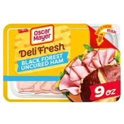Oscar Mayer Deli Fresh Black Forest Uncured Ham Sliced Lunch Meat, 9 oz. Tray