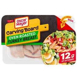 Oscar Mayer Carving Board Oven Roasted Turkey Breast Sliced Deli Sandwich Lunch Meat 7.5 Oz Tray