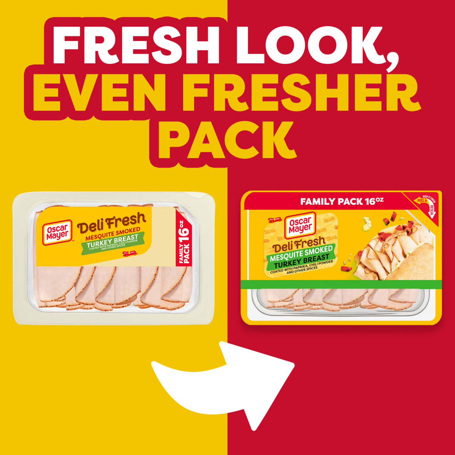 slide 6 of 8, Oscar Mayer Deli Fresh Mesquite Smoked Turkey Breast, 16 oz Family Pack, 16 oz