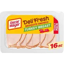 Oscar Mayer Deli Fresh Mesquite Smoked Turkey Breast Sliced Sandwich Lunch Meat Family Size Tray
