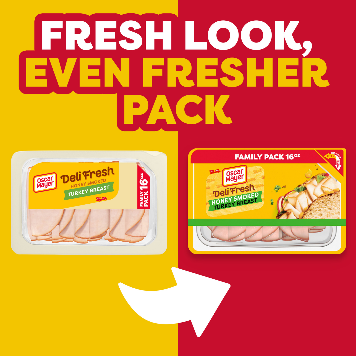 slide 6 of 8, Oscar Mayer Deli Fresh Honey Smoked Turkey Breast, 16 oz Family Pack, 16 oz