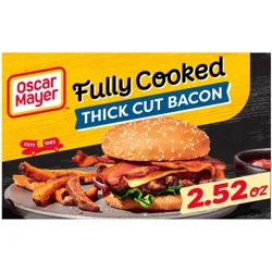 Oscar Mayer Fully Cooked Thick Cut Bacon, 2.52 Oz Box, 7-9 Slices