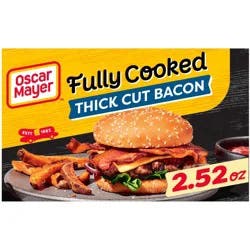 Oscar Mayer Fully Cooked Thick Cut Bacon, 2.52 Oz Box, 7-9 Slices