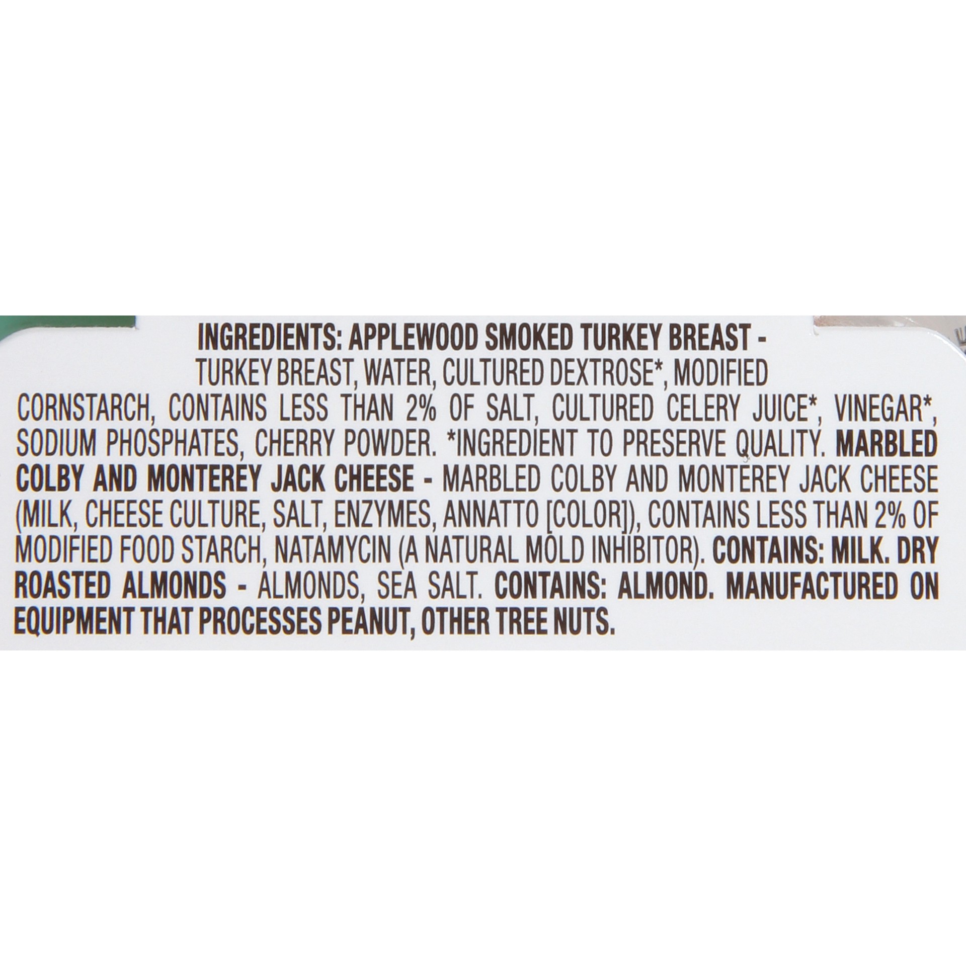 slide 12 of 14, P3 Portable Protein Snack Pack with Turkey, Almonds & Colby Jack Cheese Tray, 2 oz