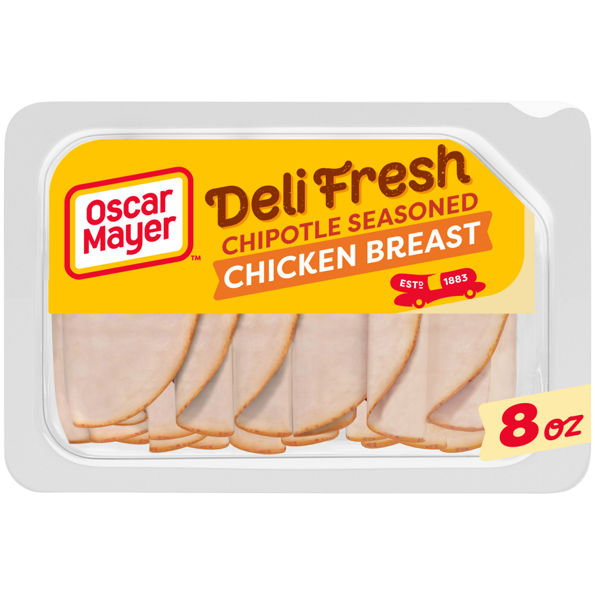 slide 1 of 29, Oscar Mayer Deli Fresh Chipotle Seasoned Sliced Chicken Breast Deli Lunch Meat, 8 oz Package, 8 oz