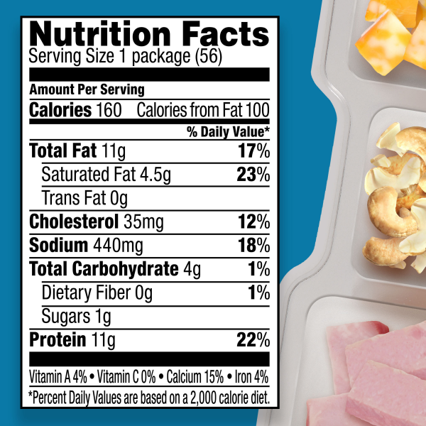 slide 16 of 29, Oscar Mayer P3 Portable Protein Pack Ham, Cashews & Colby Jack Cheese, 2 oz Tray, 2 oz