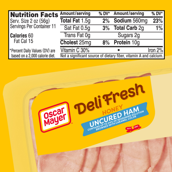 slide 20 of 29, Oscar Mayer Deli Fresh Honey Uncured Sliced Ham Deli Lunch Meat Mega Pack, 22 oz Package, 22 oz