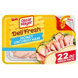 Oscar Mayer Deli Fresh Honey Uncured Sliced Ham Deli Lunch Meat Mega Pack, 22 oz Package
