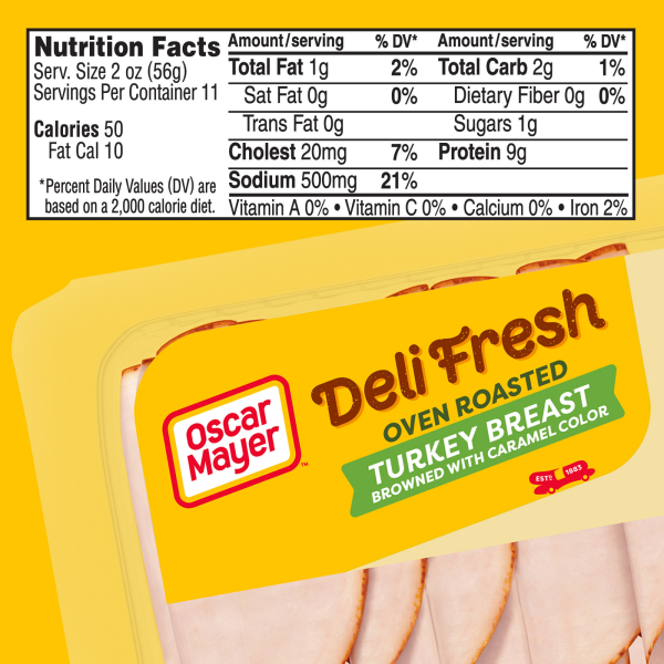 slide 20 of 29, Oscar Mayer Deli Fresh Oven Roasted Turkey Breast Sliced Lunch Meat Mega Pack 22 oz Tray, 22 oz