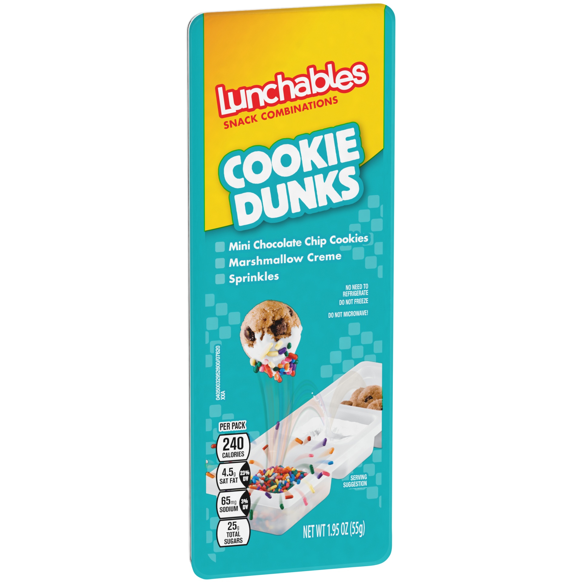 slide 5 of 6, Lunchables Cookie Dunks with Mini Chocolate Chip Cookies, Marshmallow Creme and Sprinkles 1.95 oz Tray, 1.95 oz