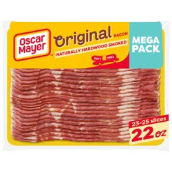 Oscar Mayer Naturally Hardwood Smoked Bacon Mega Pack, 22 Oz Pack, 23-25 Slices