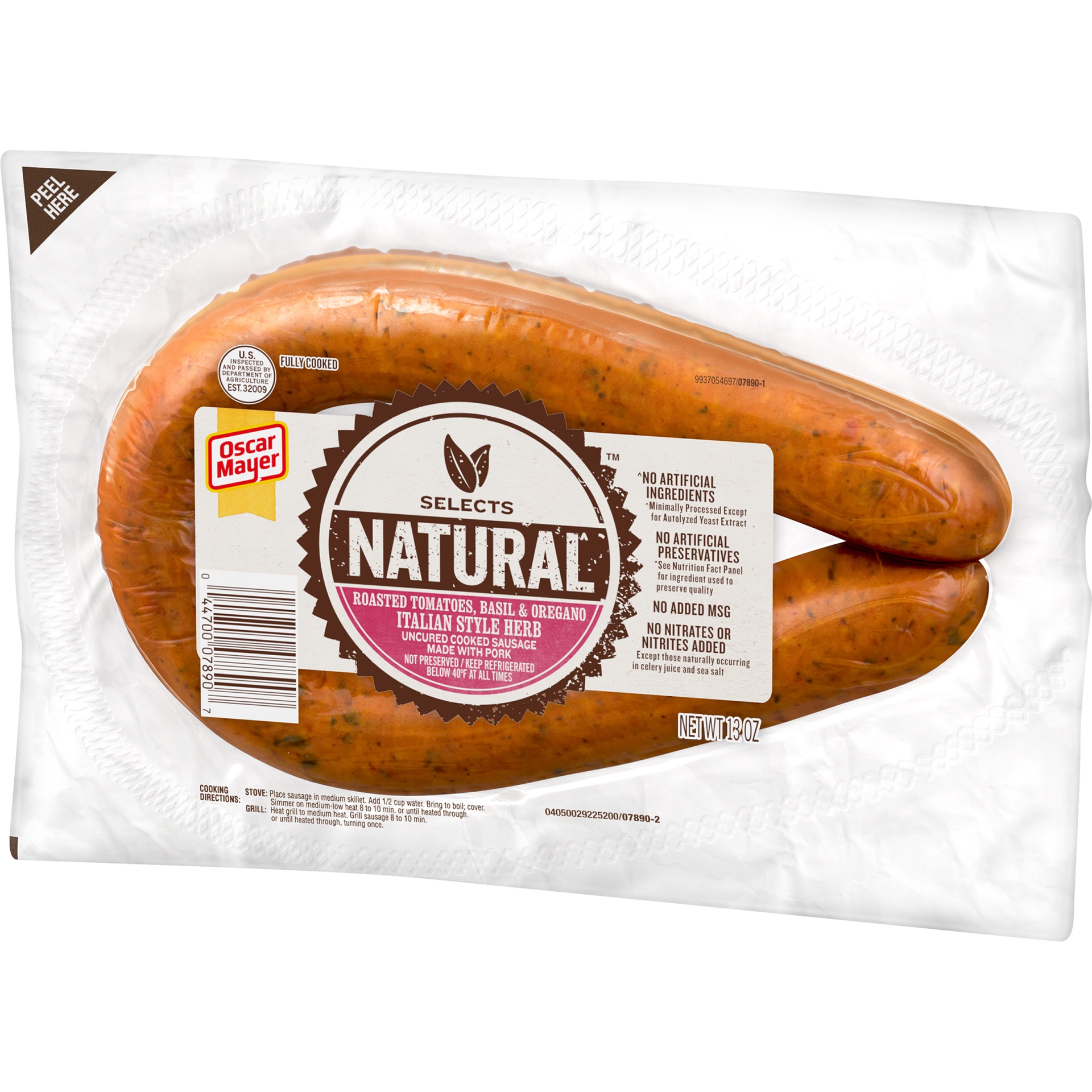 slide 3 of 6, Natural Italian Herb Uncured Pork Sausage, 13 oz