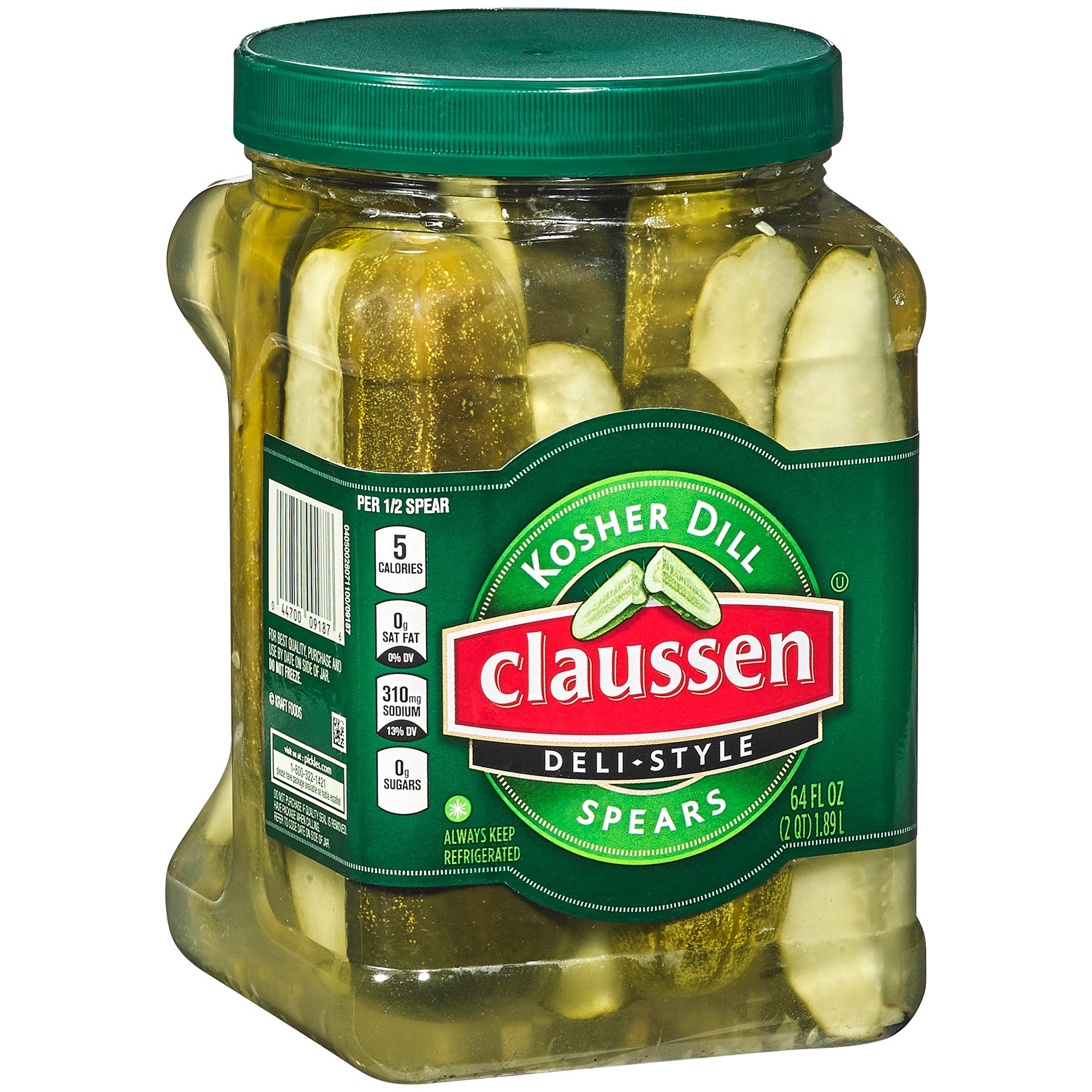 slide 3 of 9, Claussen Deli-Style Kosher Dill Pickle Spears Jar, 64 fl oz