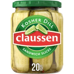 Claussen Kosher Dill Pickle Sandwich Slices, 20 fl oz Jar