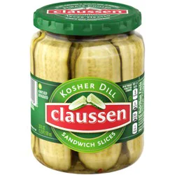 Claussen Kosher Dill Pickle Sandwich Slices, 20 Fl. Oz. Jar