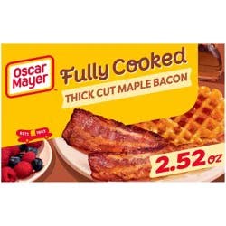 Oscar Mayer Maple Fully Cooked Thick Cut Bacon, 2.52 Oz Box, 7-9 Slices
