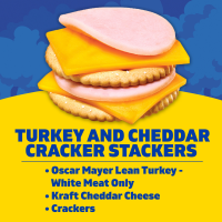 slide 3 of 29, Oscar Mayer Lunchables Turkey and Cheddar Cracker Stackers Value Lunchables, for School Lunch or Easy Snack, 1.9 oz Tray, 1.9 oz