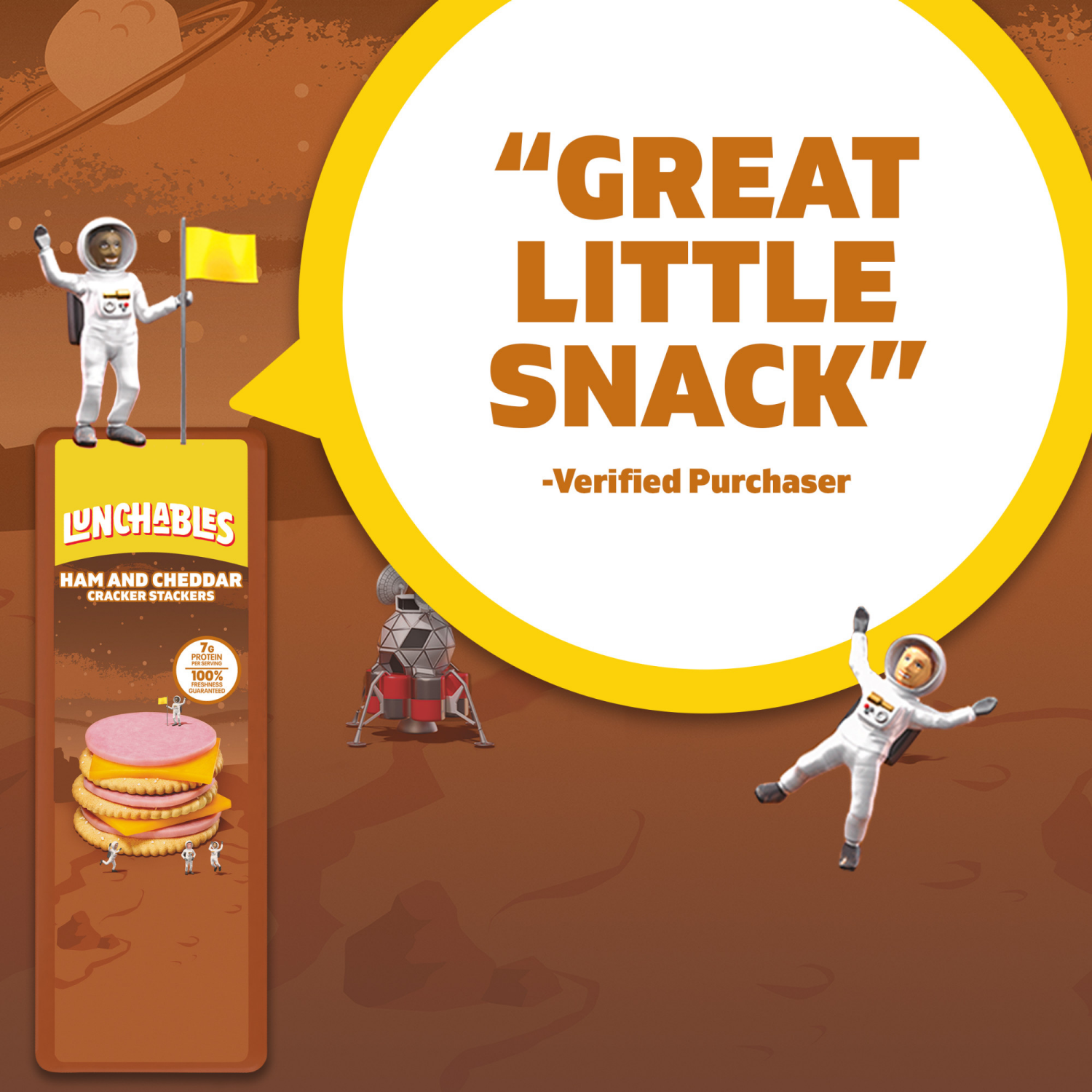 slide 2 of 8, Lunchables Ham and Cheddar Cracker Stackers Value Snack Kit, 1.9 oz Tray, 1.9 oz