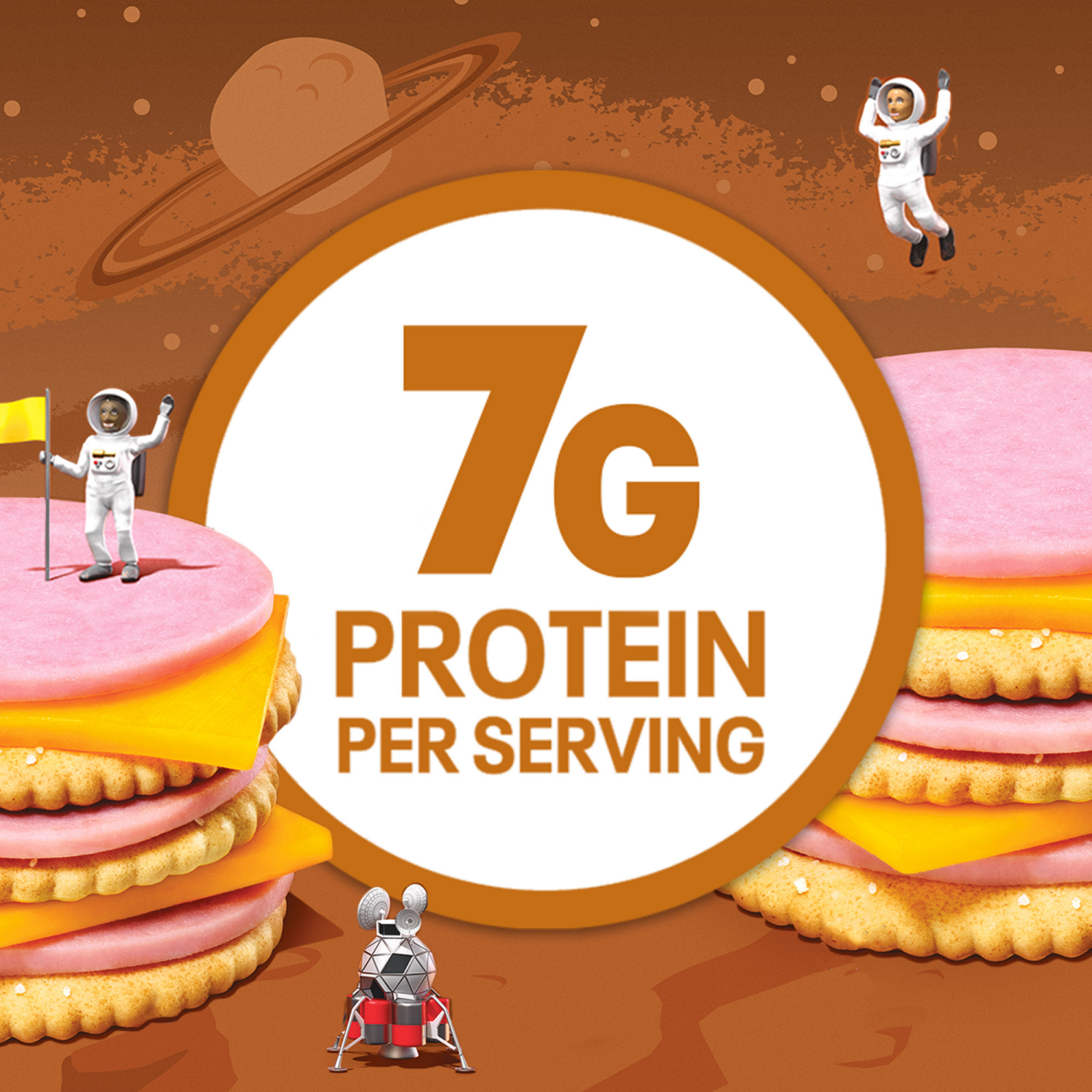 slide 7 of 8, Lunchables Ham and Cheddar Cracker Stackers Value Snack Kit, 1.9 oz Tray, 1.9 oz