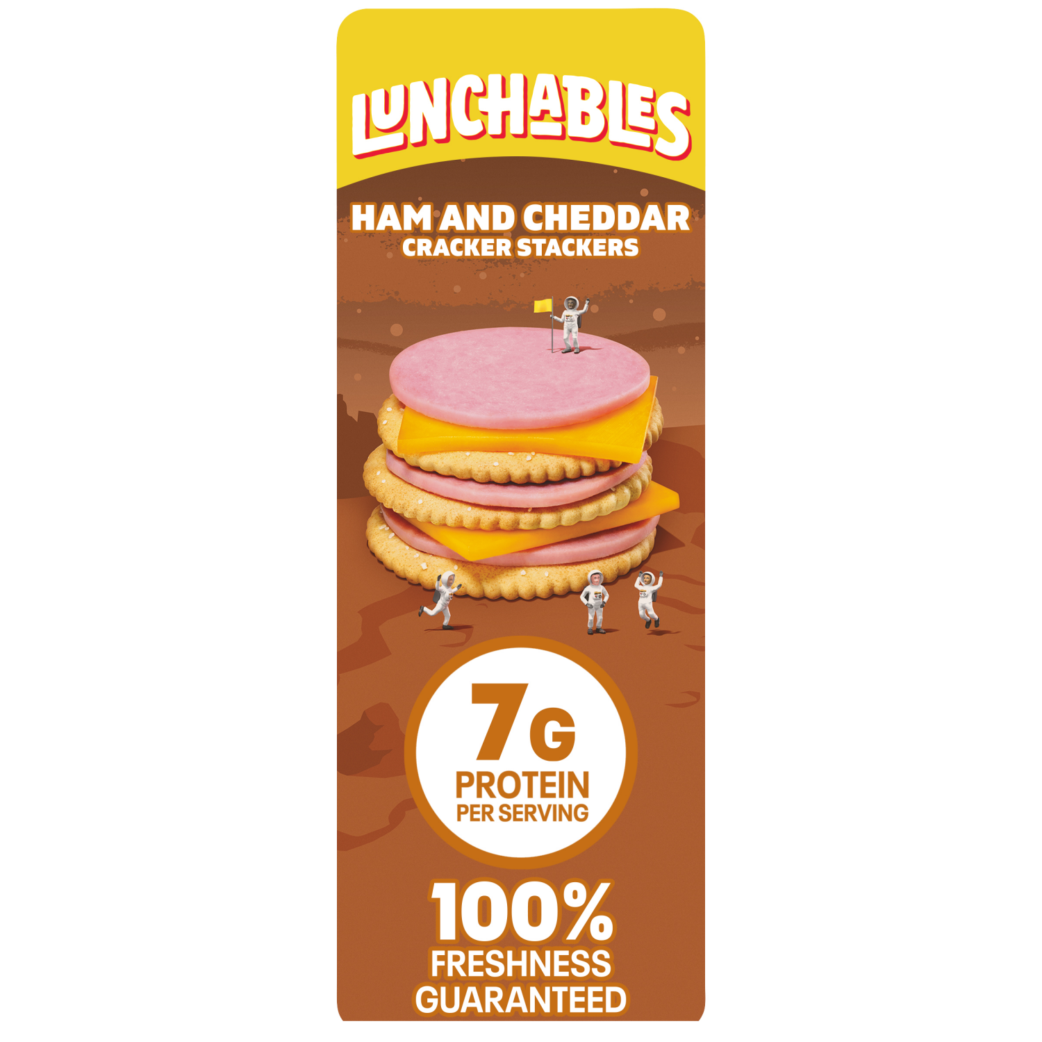 slide 1 of 8, Lunchables Ham and Cheddar Cracker Stackers Value Snack Kit, 1.9 oz Tray, 1.9 oz