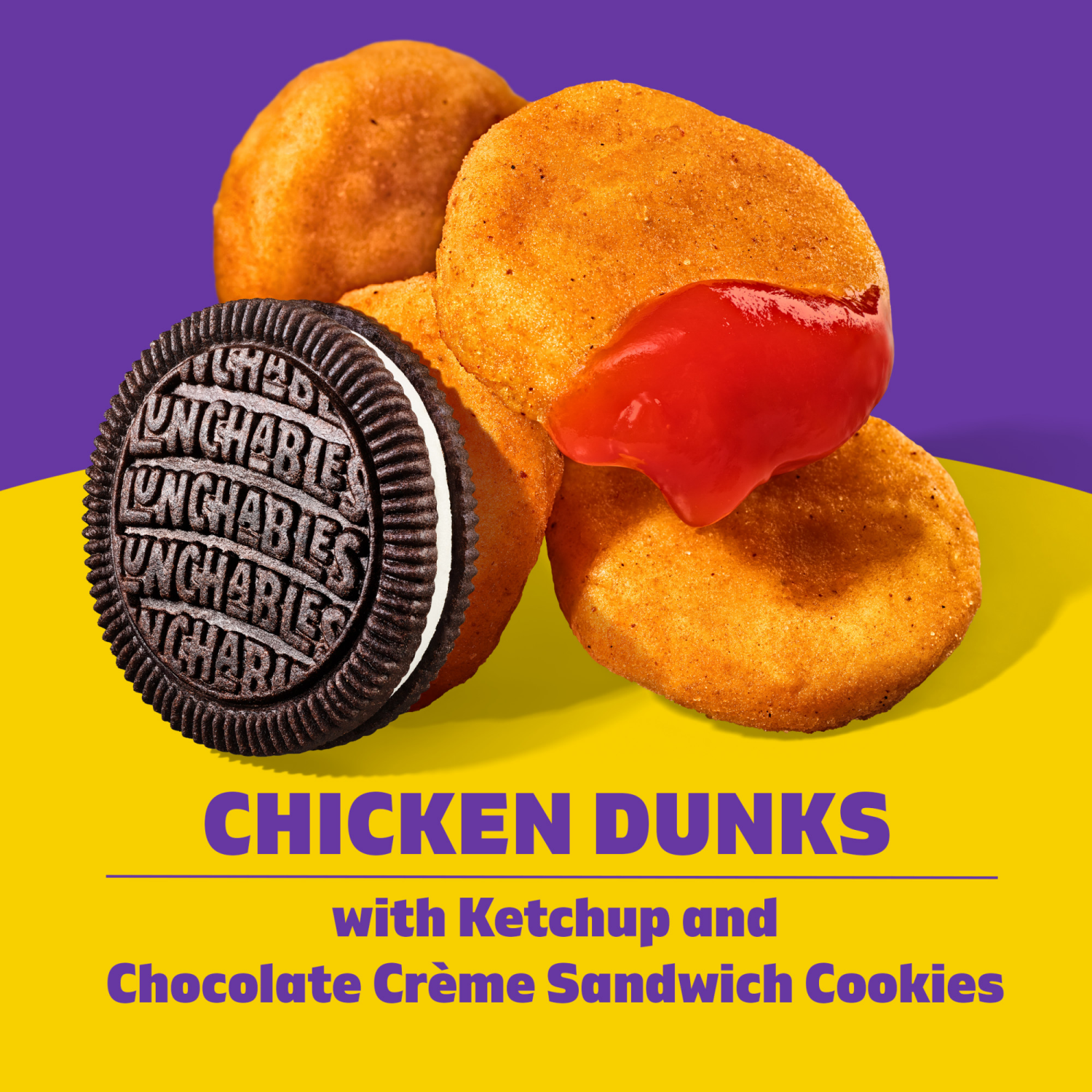 slide 7 of 8, Lunchables Chicken Dunks with Chocolate Creme Cookies, 4 oz Tray, 4 oz