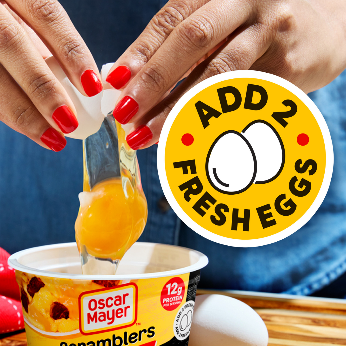 slide 3 of 8, Oscar Mayer Scramblers Ham & Colby Jack Scramble Kit, 3 oz Cup, 3 oz