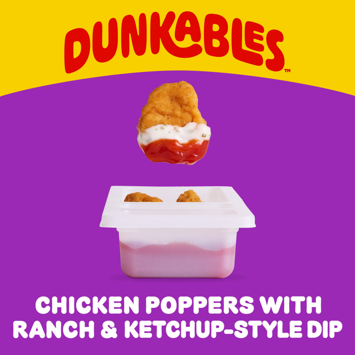 slide 2 of 8, Lunchables Dunkables Chicken Poppers with Ranch & Ketchup-Style Dip Snack Kit, 2.9 oz Tray, 2.90 oz