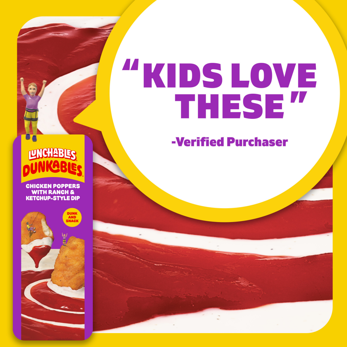 slide 4 of 8, Lunchables Dunkables Chicken Poppers with Ranch & Ketchup-Style Dip Snack Kit, 2.9 oz Tray, 2.90 oz