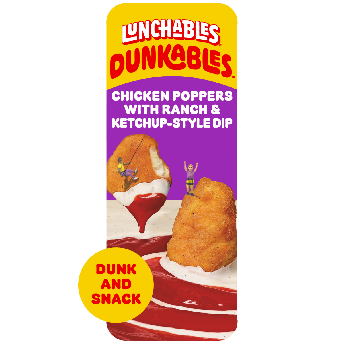 slide 1 of 8, Lunchables Dunkables Chicken Poppers with Ranch & Ketchup-Style Dip Snack Kit, 2.9 oz Tray, 2.90 oz
