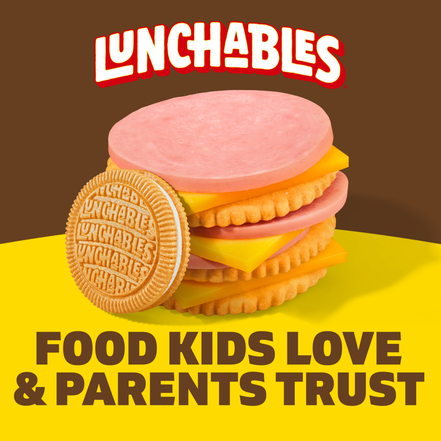 slide 2 of 8, Lunchables Ham and Cheddar Cracker Stackers with Vanilla Creme Cookies, 3.5 oz Tray, 3.50 oz