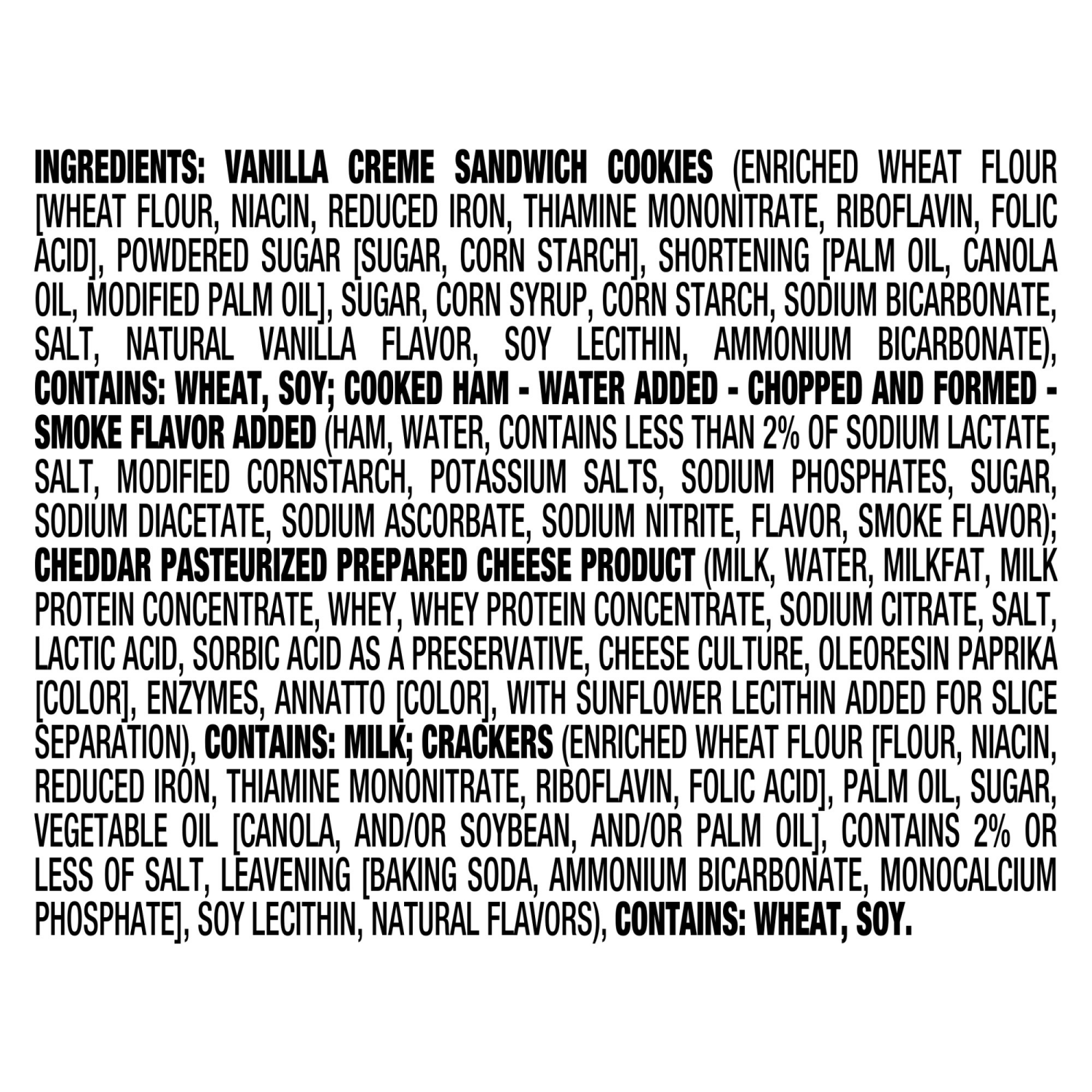 slide 3 of 8, Lunchables Ham and Cheddar Cracker Stackers with Vanilla Creme Cookies, 3.5 oz Tray, 3.50 oz