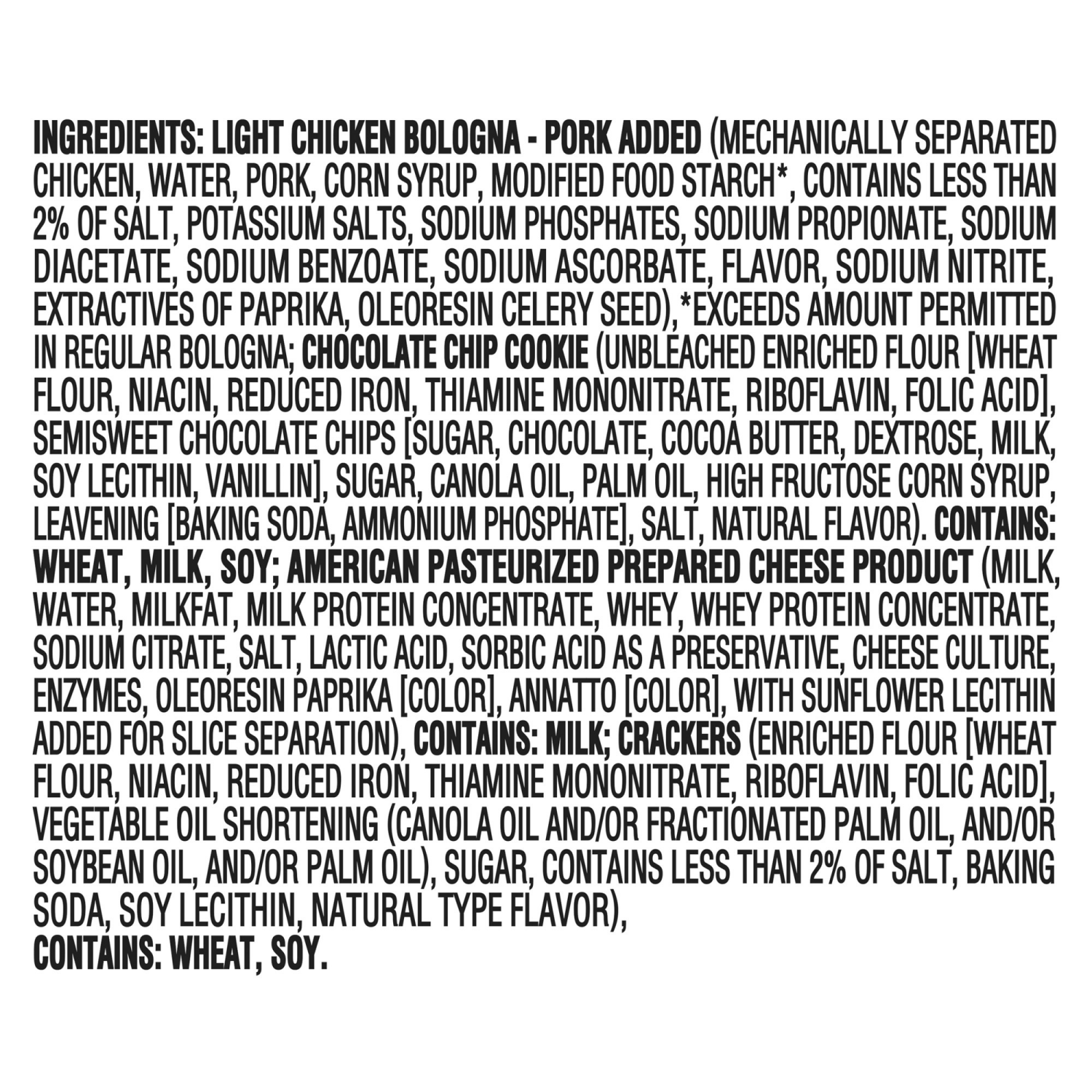 slide 3 of 8, Lunchables Light Bologna & American with Chocolate Chip Cookies, 3.1 oz Pack, 3.1 oz