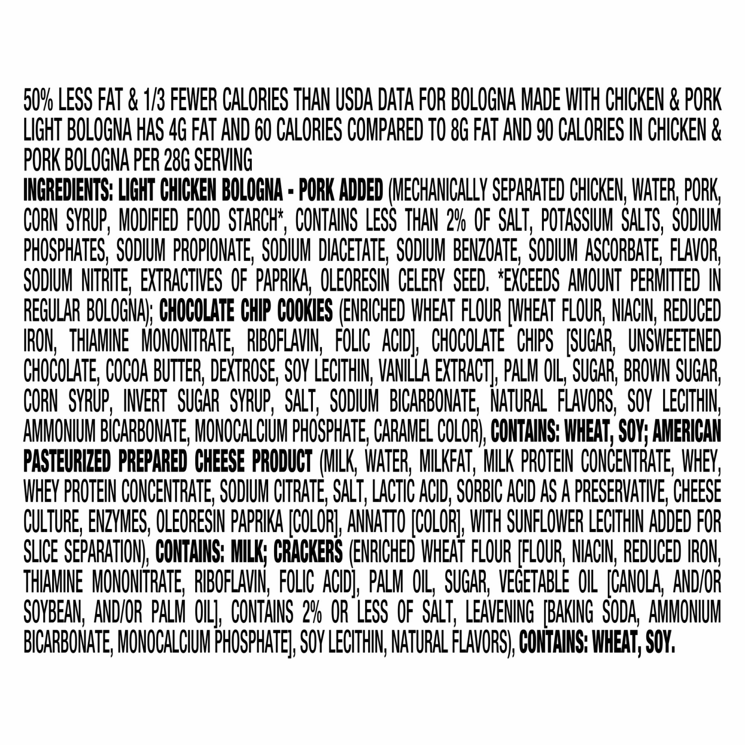 slide 3 of 8, Lunchables Light Bologna & American with Chocolate Chip Cookies, 3.1 oz Pack, 3.1 oz