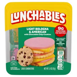 Oscar Mayer Lunchables Light Bologna & American With Chocolate Chip Cookies, 3.1 Oz Pack