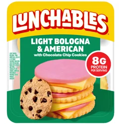 Lunchables Light Bologna & American with Chocolate Chip Cookies, 3.1 oz Pack