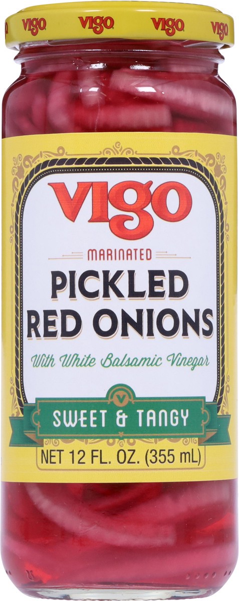 slide 11 of 13, Vigo Marinated Pickled Red Onions with White Balsamic Vinegar - 12 fl oz, 12 fl oz