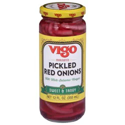 Vigo Marinated Pickled Red Onions with White Balsamic Vinegar - 12 fl oz