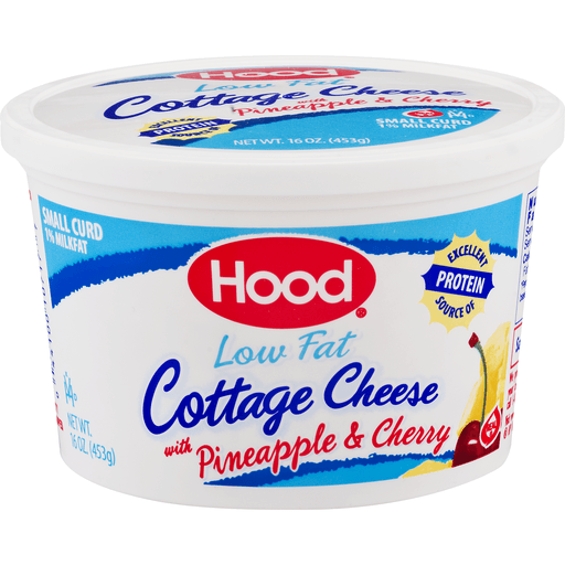 slide 1 of 6, Hood Low Fat Small Curd Cottage Cheese With Pineapple & Cherry, 16 oz