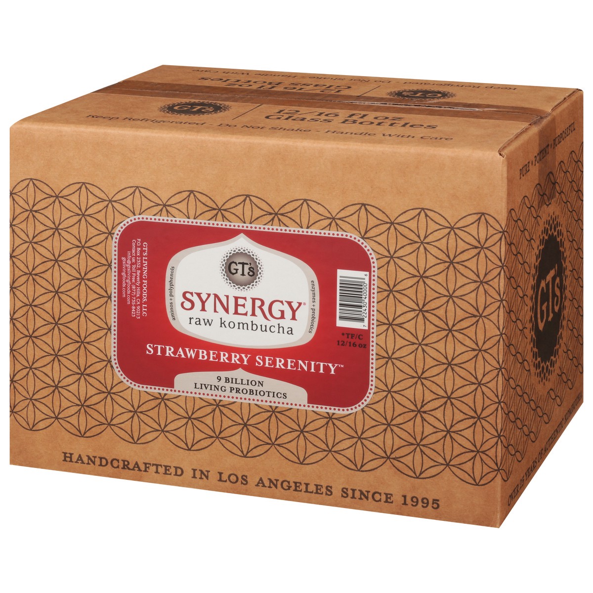 slide 3 of 9, GT's Raw Strawberry Serenity Kombucha 12 - 16 fl oz Bottles, 16 ct