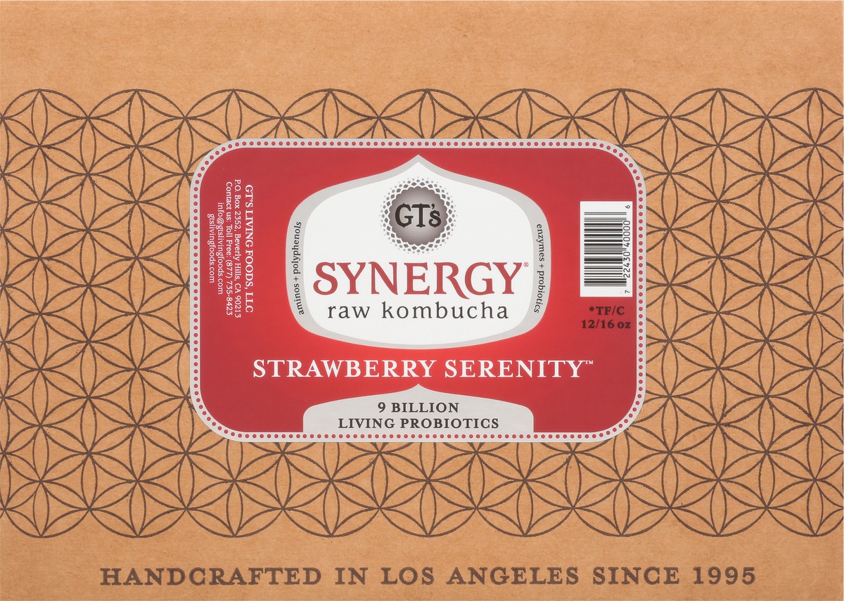 slide 6 of 9, GT's Raw Strawberry Serenity Kombucha 12 - 16 fl oz Bottles, 16 ct