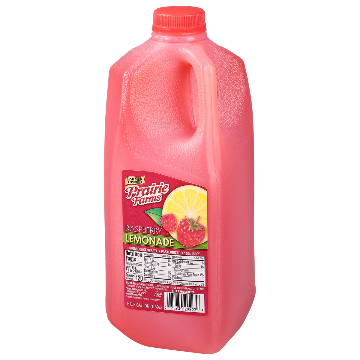 slide 5 of 10, Prairie Farms Lemonade, Raspberry - 1/2 gal, 1/2 gal