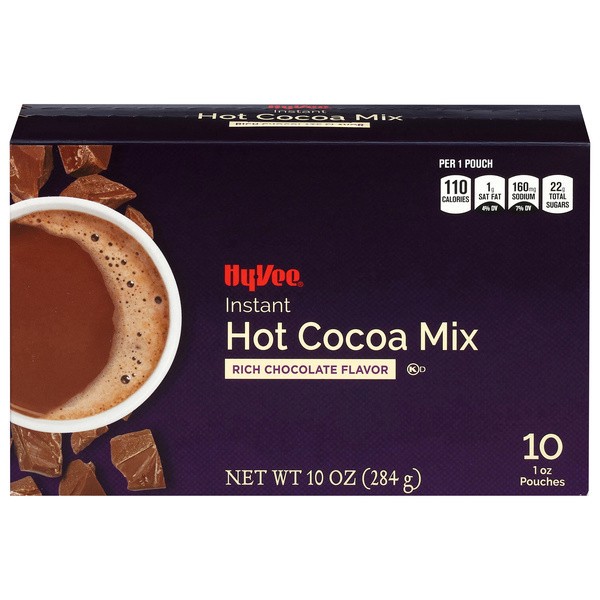 slide 1 of 8, Hy-vee Rich Chocolate Flavor Instant Hot Cocoa Mix - 10 ct; 1 oz, 10 ct; 1 oz